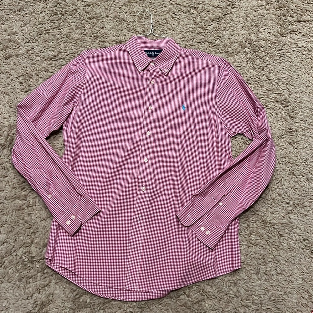 Ralph Lauren Custom Fit Menโs Button Down Check Shirt 16/L